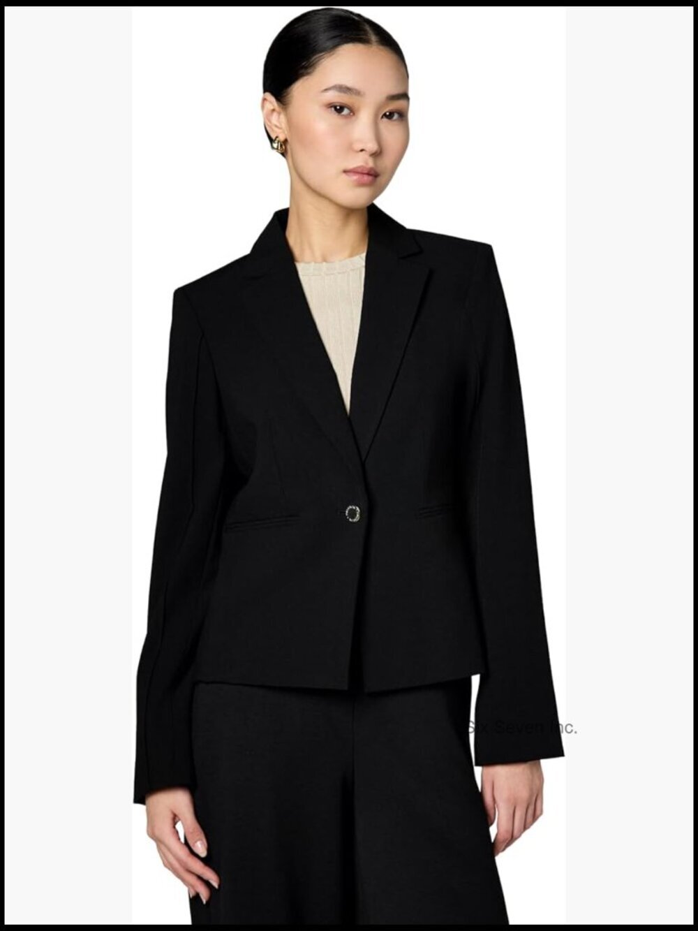 One Button Short Office Workwear Blazer with H Hardware
